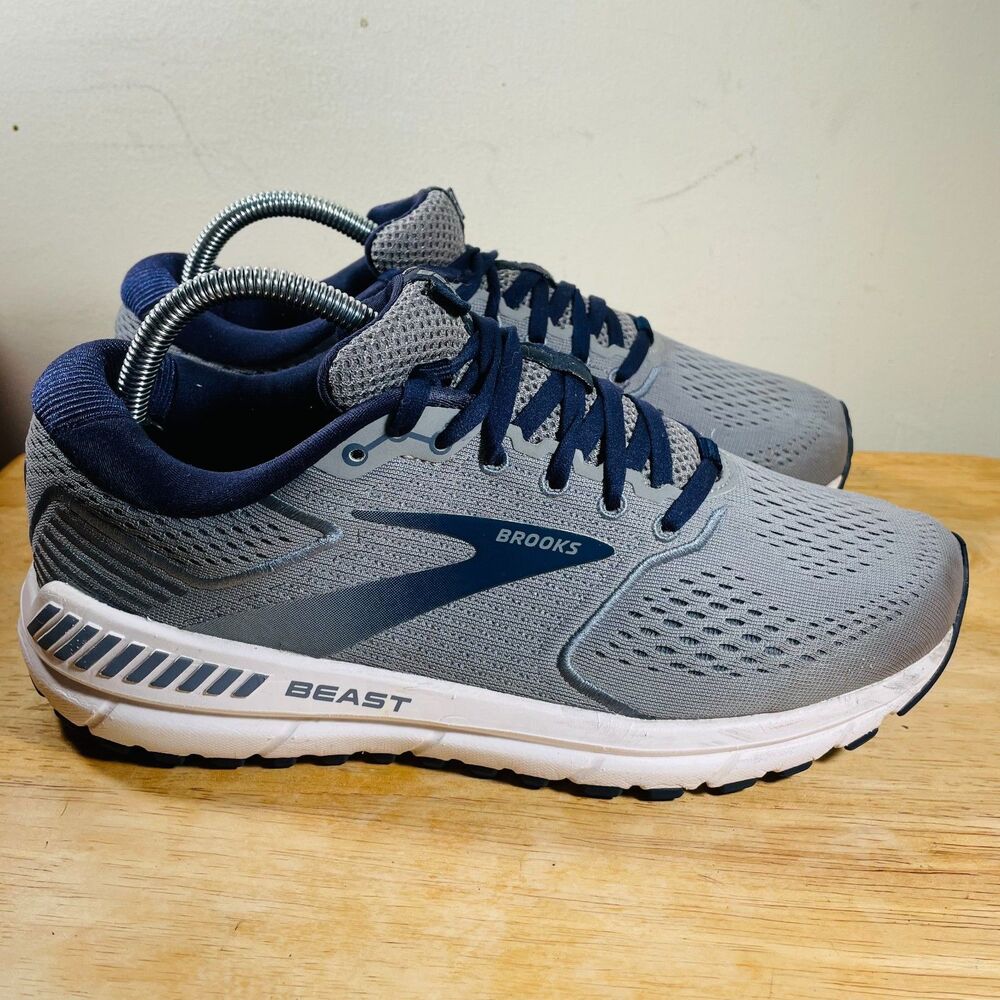 Brooks Beast 20 Mens Size 8.5 W‎ 10 Shoes Gray Blue Athletic Running Sneakers